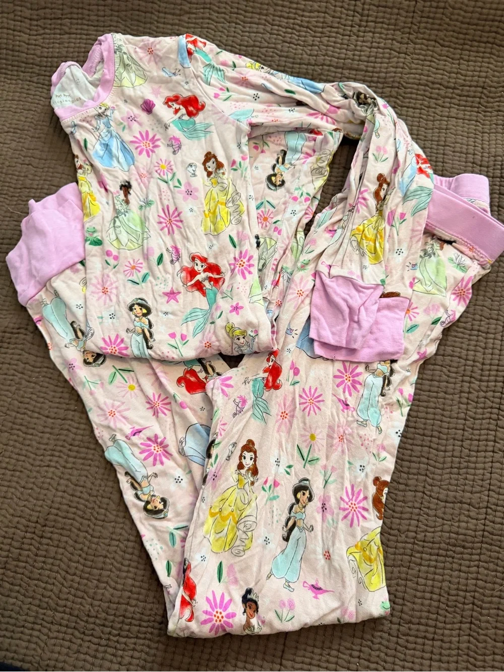Little Sleepies Pink Disney Princess Floral Pajama Set